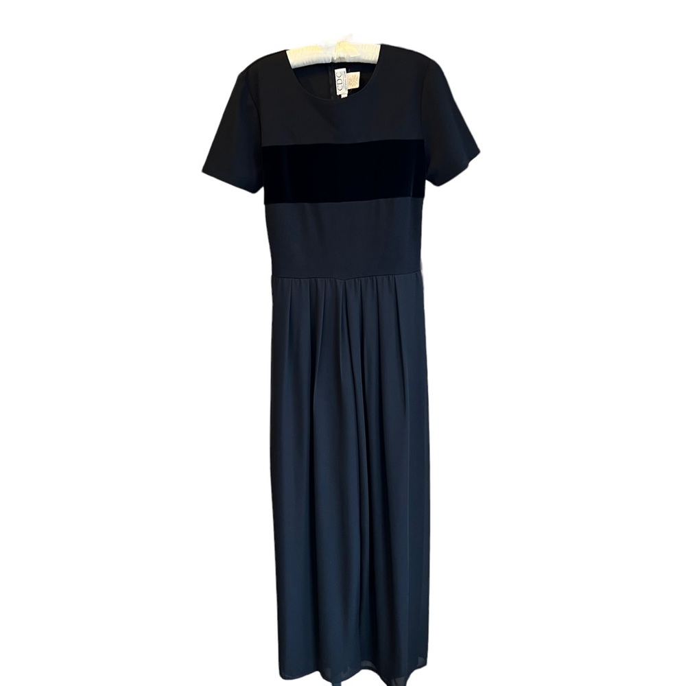 Vintage Black Velvet Wide Leg Jumpsuit Size 12